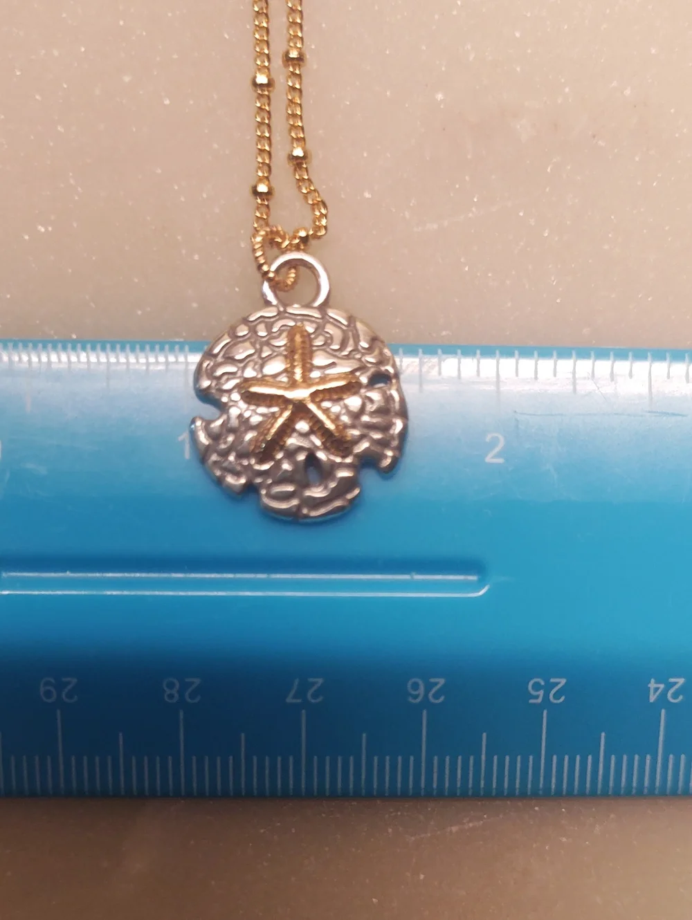 NEW! Brighton Sunset Cove Sand Dollar Pendant Necklace Two Tone Silver And Gold